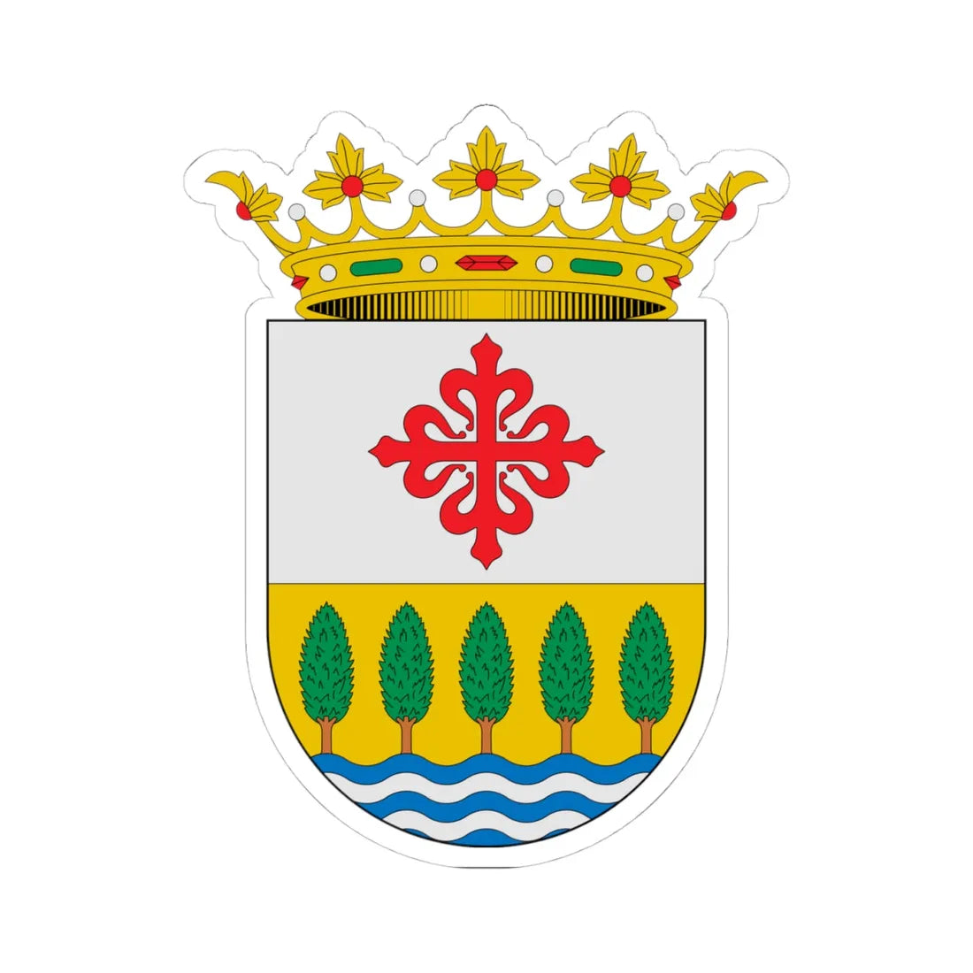 Escudo de Alamillo Ciudad Real (Spain) (Coat of Arms) STICKER Vinyl Kiss-Cut Decal 4 Inch White - The Sticker Space
