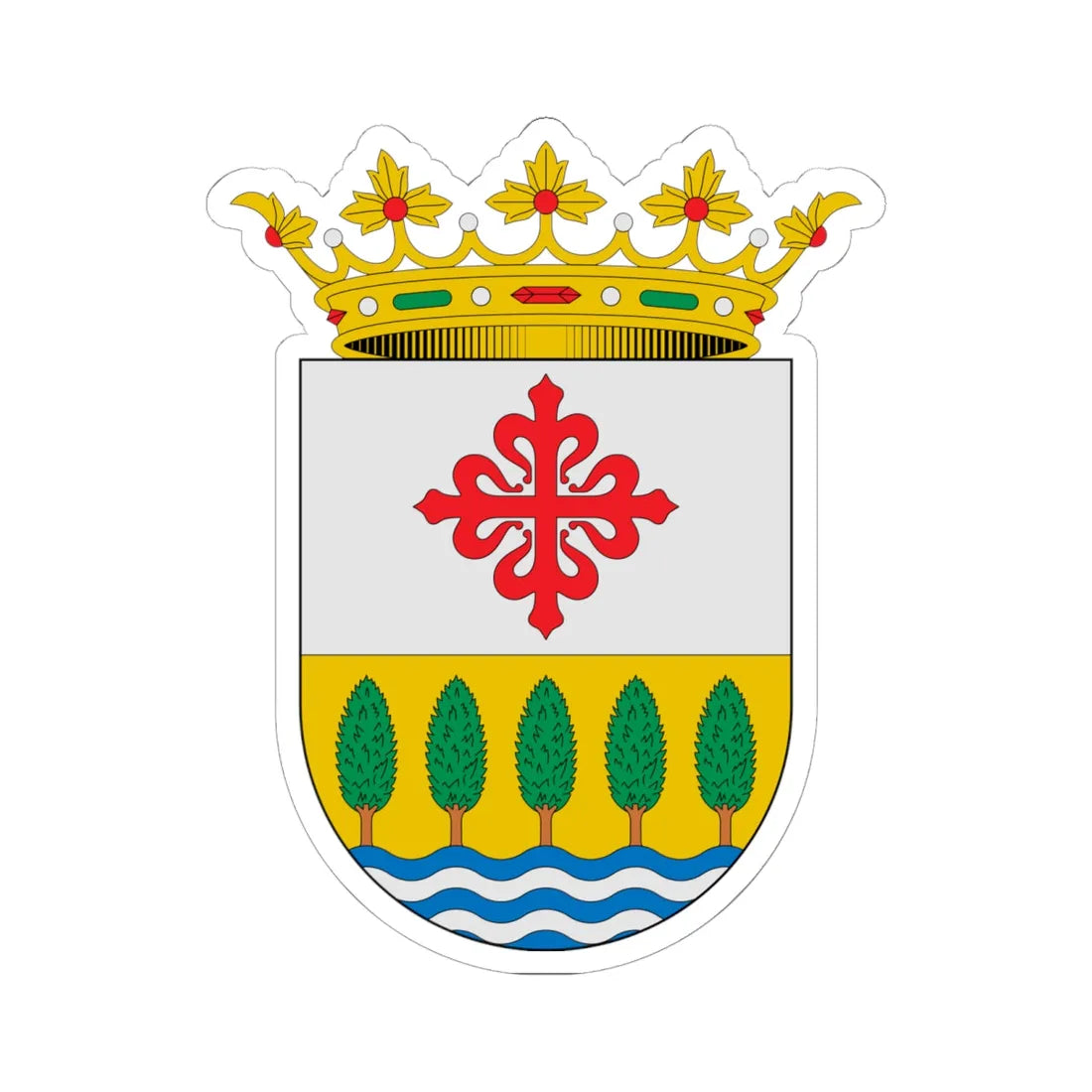 Escudo de Alamillo Ciudad Real (Spain) (Coat of Arms) STICKER Vinyl Kiss-Cut Decal 6 Inch White - The Sticker Space