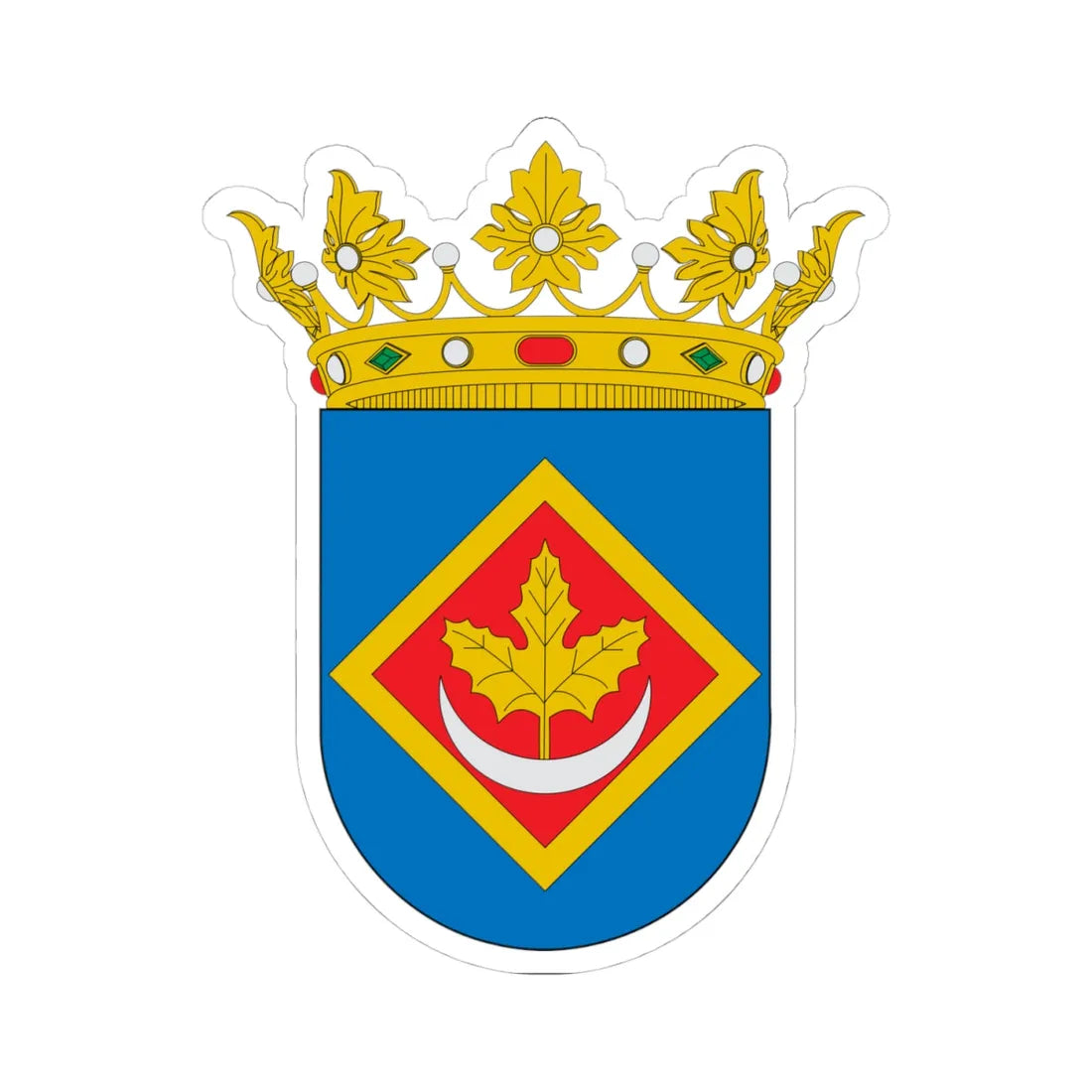 Escudo de Alarba-Zaragoza (Spain) (Coat of Arms) STICKER Vinyl Kiss-Cut Decal 4 Inch White - The Sticker Space