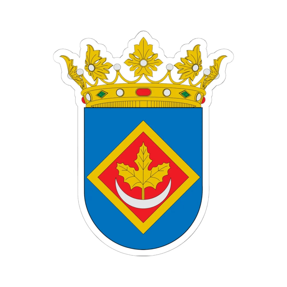 Escudo de Alarba-Zaragoza (Spain) (Coat of Arms) STICKER Vinyl Kiss-Cut Decal 6 Inch White - The Sticker Space