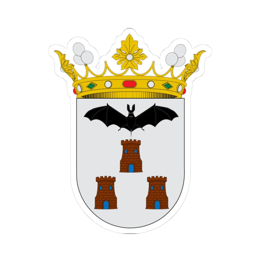 Escudo de Albacete (Spain) (Coat of Arms) STICKER Vinyl Kiss-Cut Decal 3 Inch White - The Sticker Space