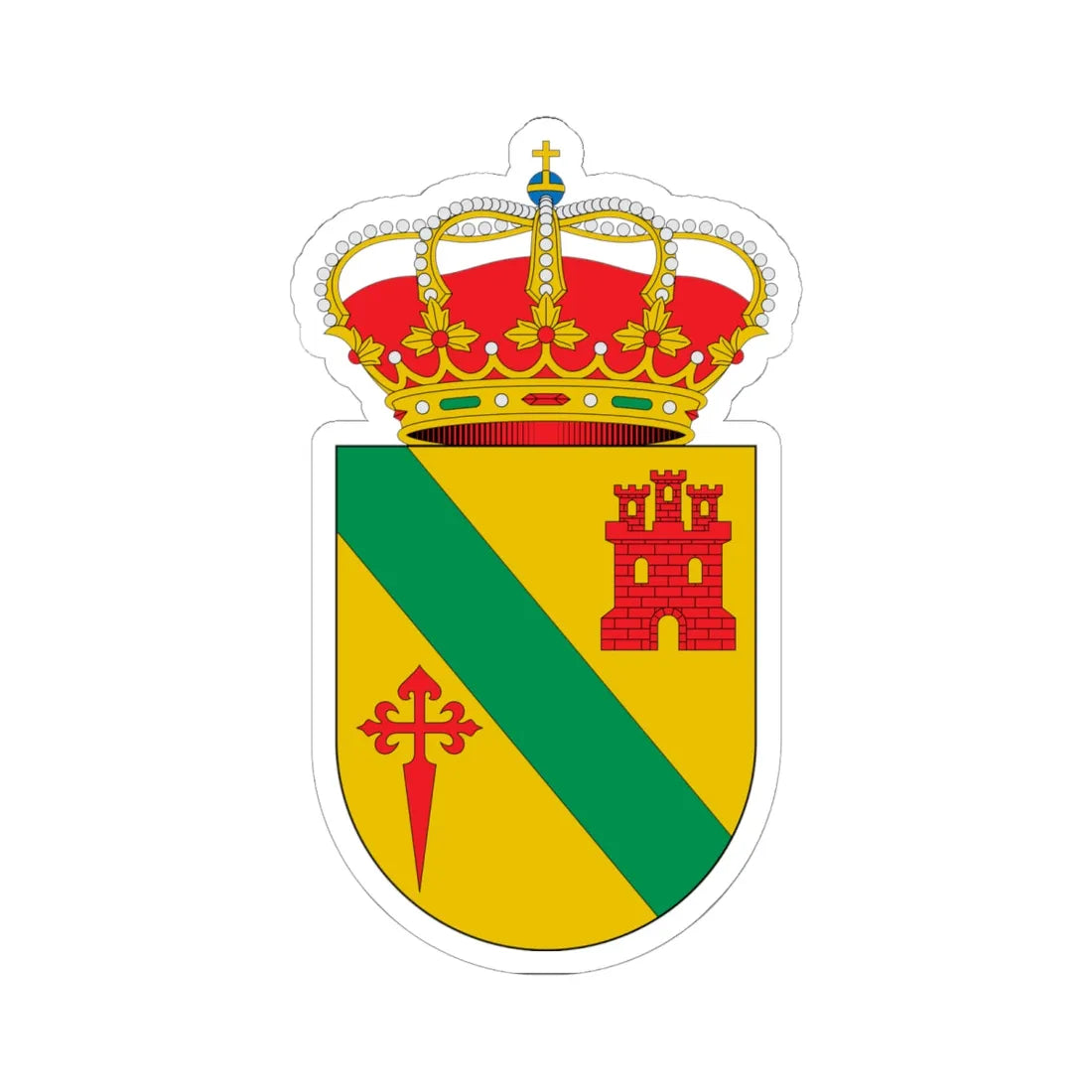 Escudo de Albaladejo Ciudad Real (Spain) (Coat of Arms) STICKER Vinyl Kiss-Cut Decal 6 Inch White - The Sticker Space
