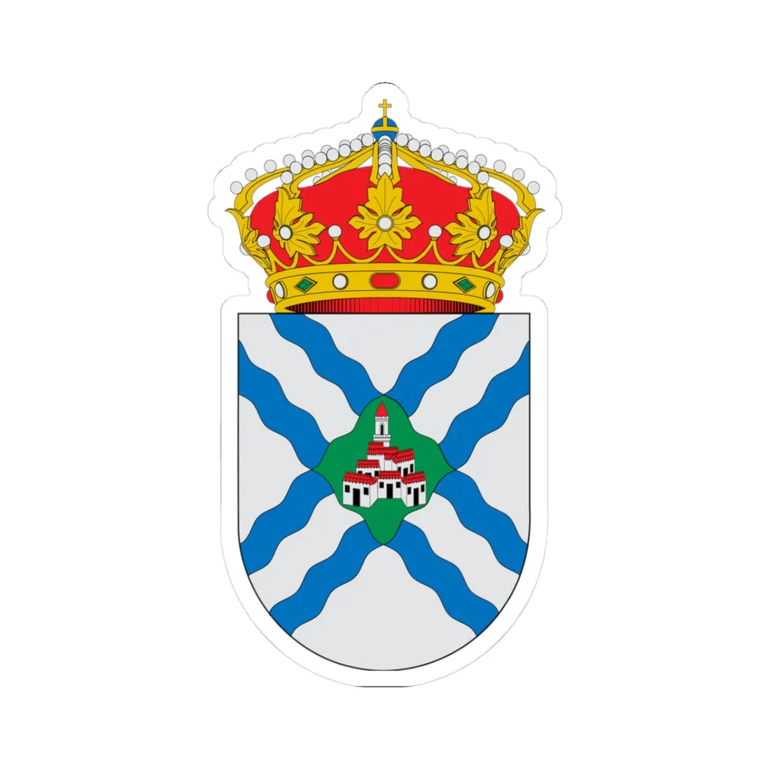 Escudo de Albalatillo (Spain) (Coat of Arms) STICKER Vinyl Kiss-Cut Decal 3 Inch White - The Sticker Space