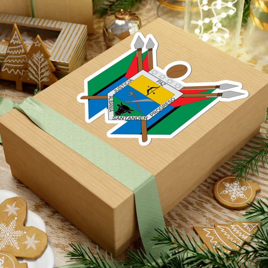 Escudo de Albania Santander (Colombia) (Coat of Arms) STICKER Vinyl Kiss-Cut Decal - The Sticker Space