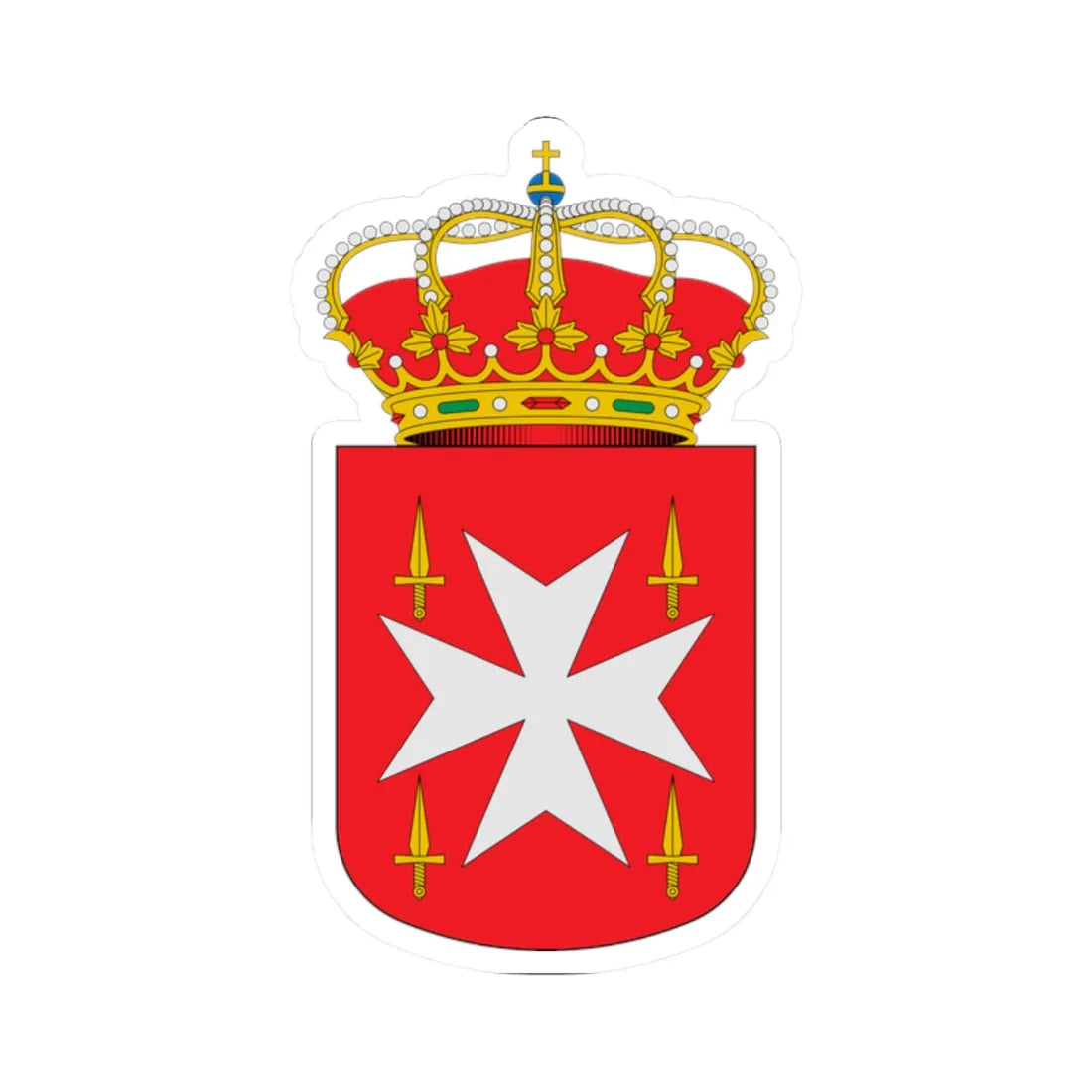 Escudo de Albares Guadalajara (Spain) (Coat of Arms) STICKER Vinyl Kiss-Cut Decal 2 Inch White - The Sticker Space