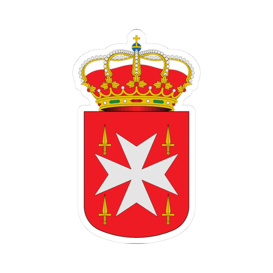 Escudo de Albares Guadalajara (Spain) (Coat of Arms) STICKER Vinyl Kiss-Cut Decal 3 Inch White - The Sticker Space