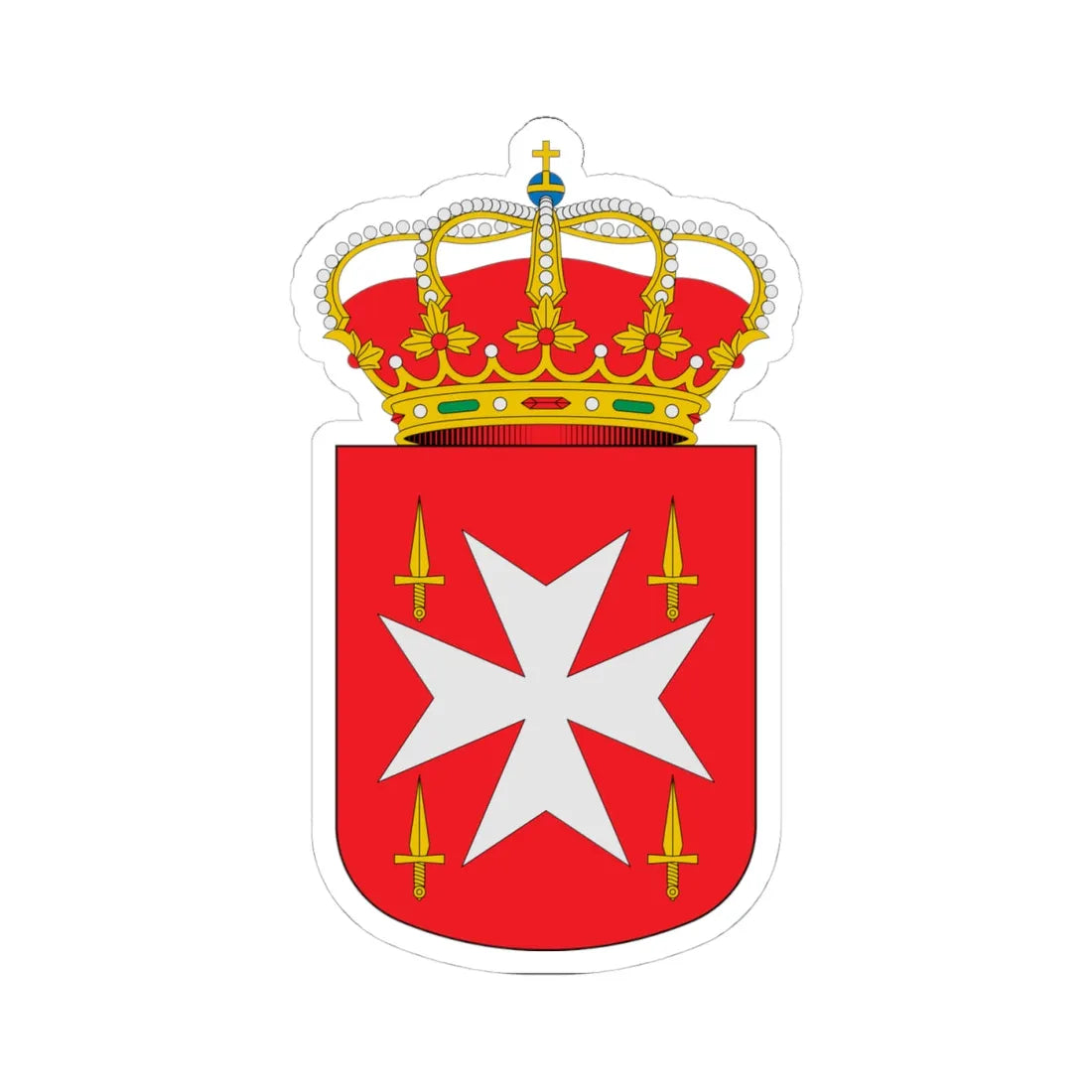 Escudo de Albares Guadalajara (Spain) (Coat of Arms) STICKER Vinyl Kiss-Cut Decal 4 Inch White - The Sticker Space