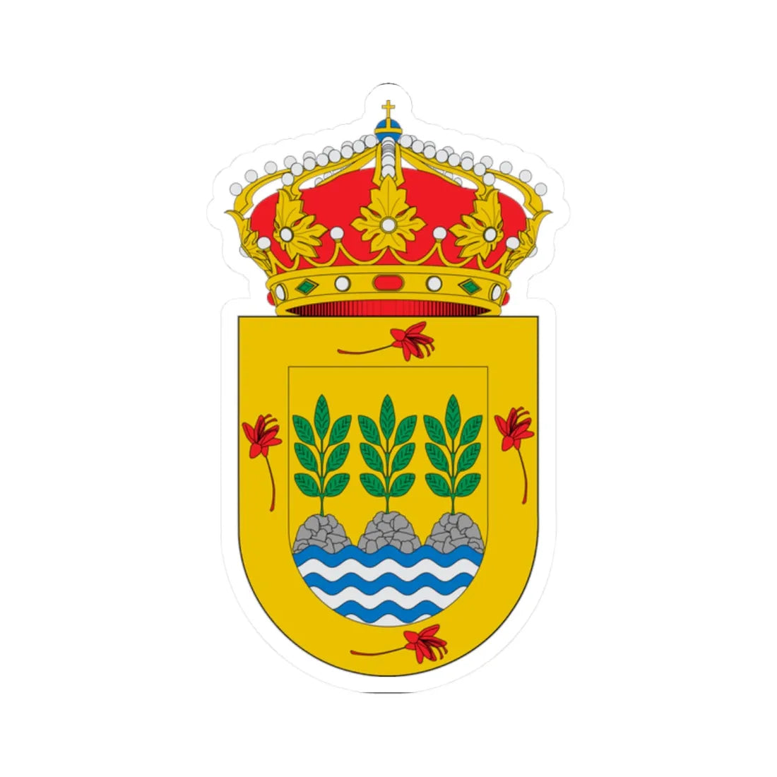 Escudo de Albatana (Spain) (Coat of Arms) STICKER Vinyl Kiss-Cut Decal 2 Inch White - The Sticker Space