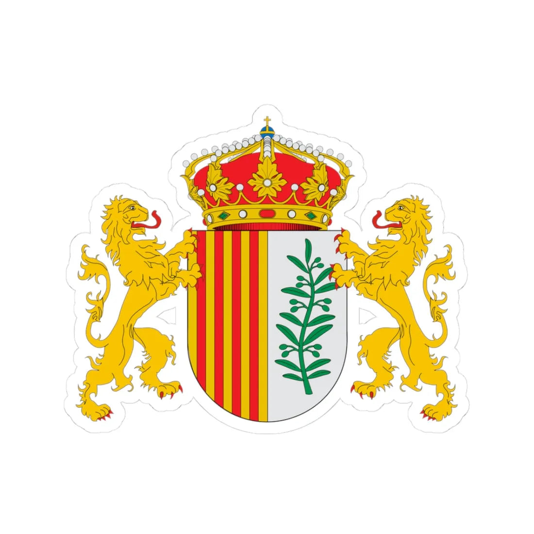 Escudo de Albelda (Spain) (Coat of Arms) STICKER Vinyl Kiss-Cut Decal 3 Inch White - The Sticker Space
