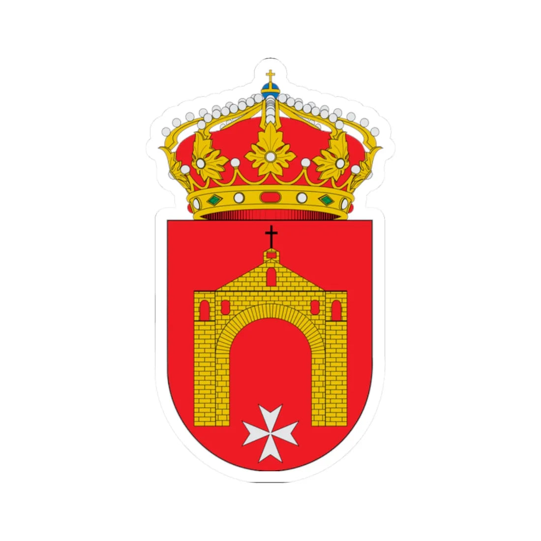 Escudo de Alberite de San Juan (Spain) (Coat of Arms) STICKER Vinyl Kiss-Cut Decal 2 Inch White - The Sticker Space