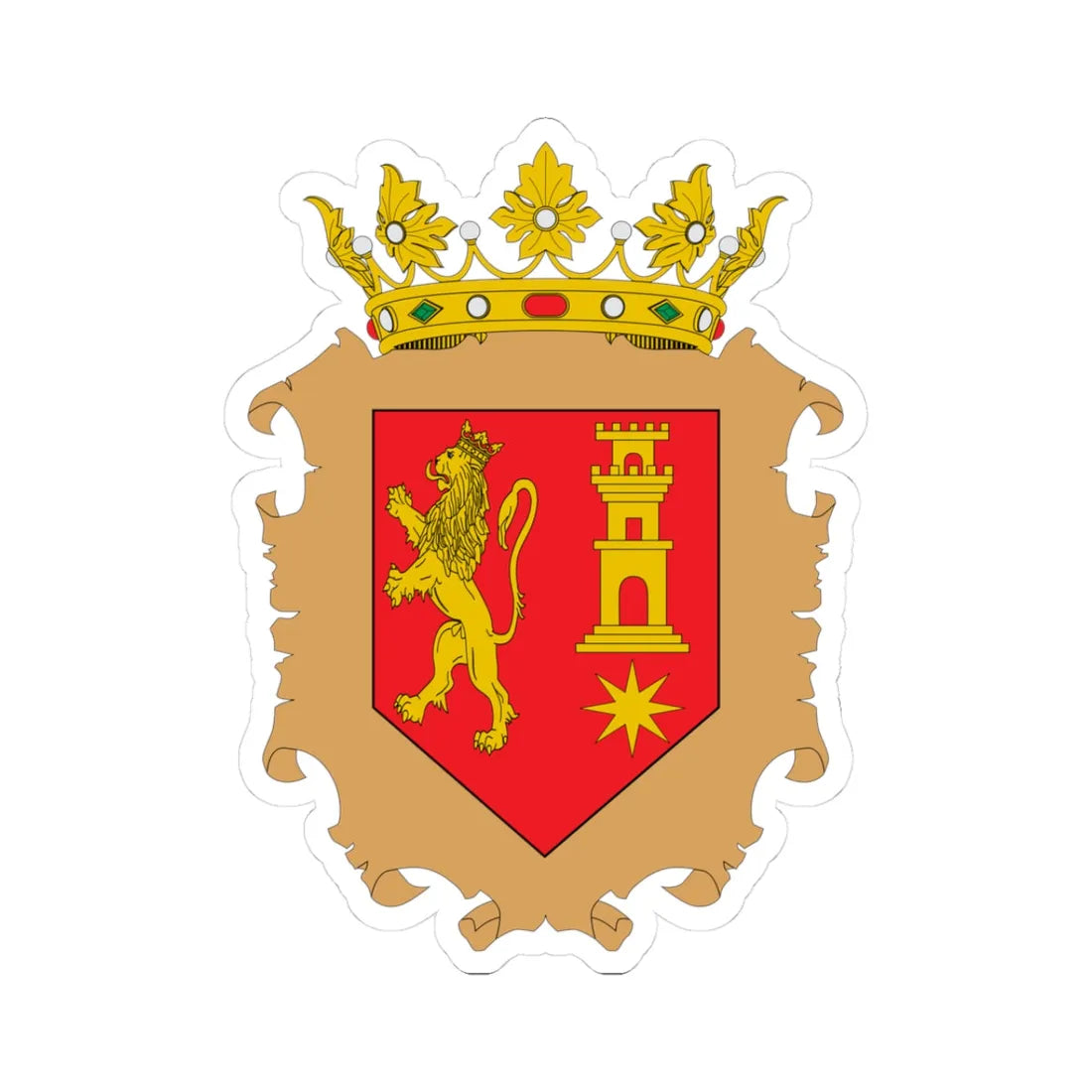 Escudo de Alberite-La Rioja (Spain) (Coat of Arms) STICKER Vinyl Kiss-Cut Decal 3 Inch White - The Sticker Space