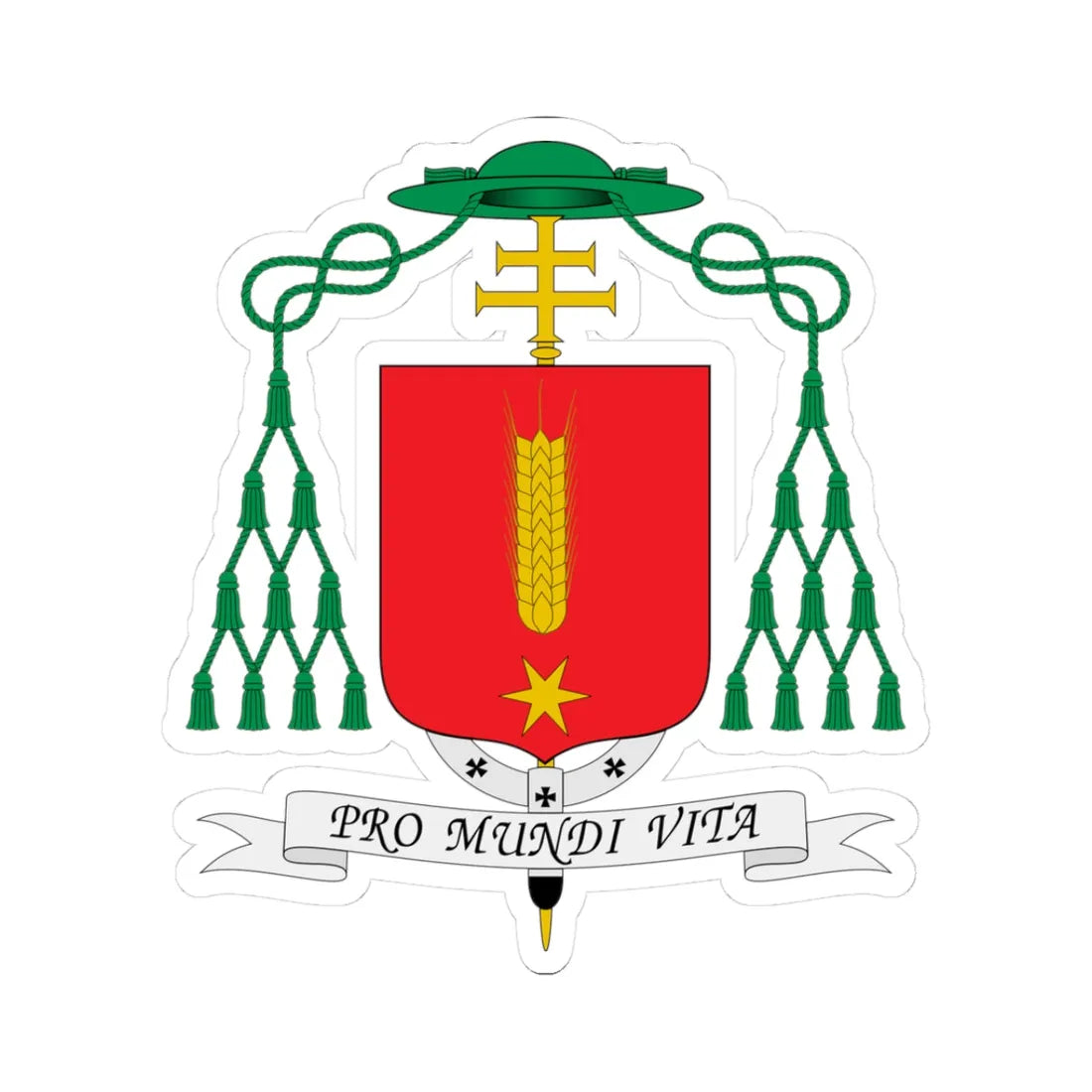 Escudo de Alberto Taveira Corrêa (Spain) (Coat of Arms) STICKER Vinyl Kiss-Cut Decal 3 Inch White - The Sticker Space