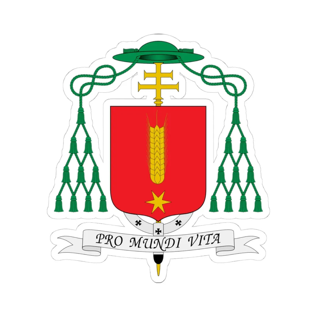 Escudo de Alberto Taveira Corrêa (Spain) (Coat of Arms) STICKER Vinyl Kiss-Cut Decal 4 Inch White - The Sticker Space