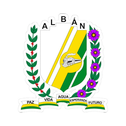 Escudo de Albán - Cundinamarca (Colombia) (Coat of Arms) STICKER Vinyl Kiss-Cut Decal 3 Inch White - The Sticker Space
