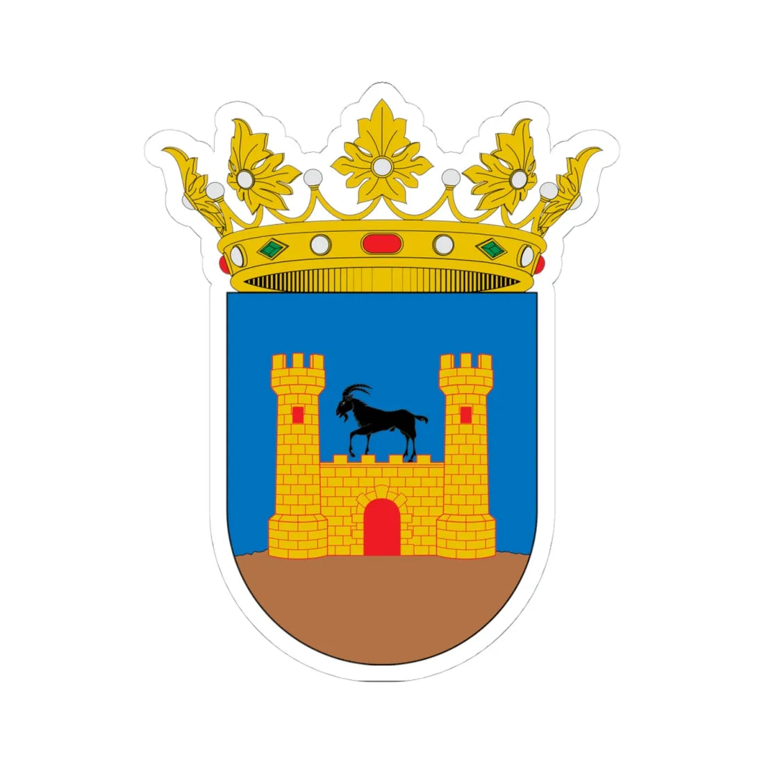 Escudo de Albocàsser (Spain) (Coat of Arms) STICKER Vinyl Kiss-Cut Decal 4 Inch White - The Sticker Space