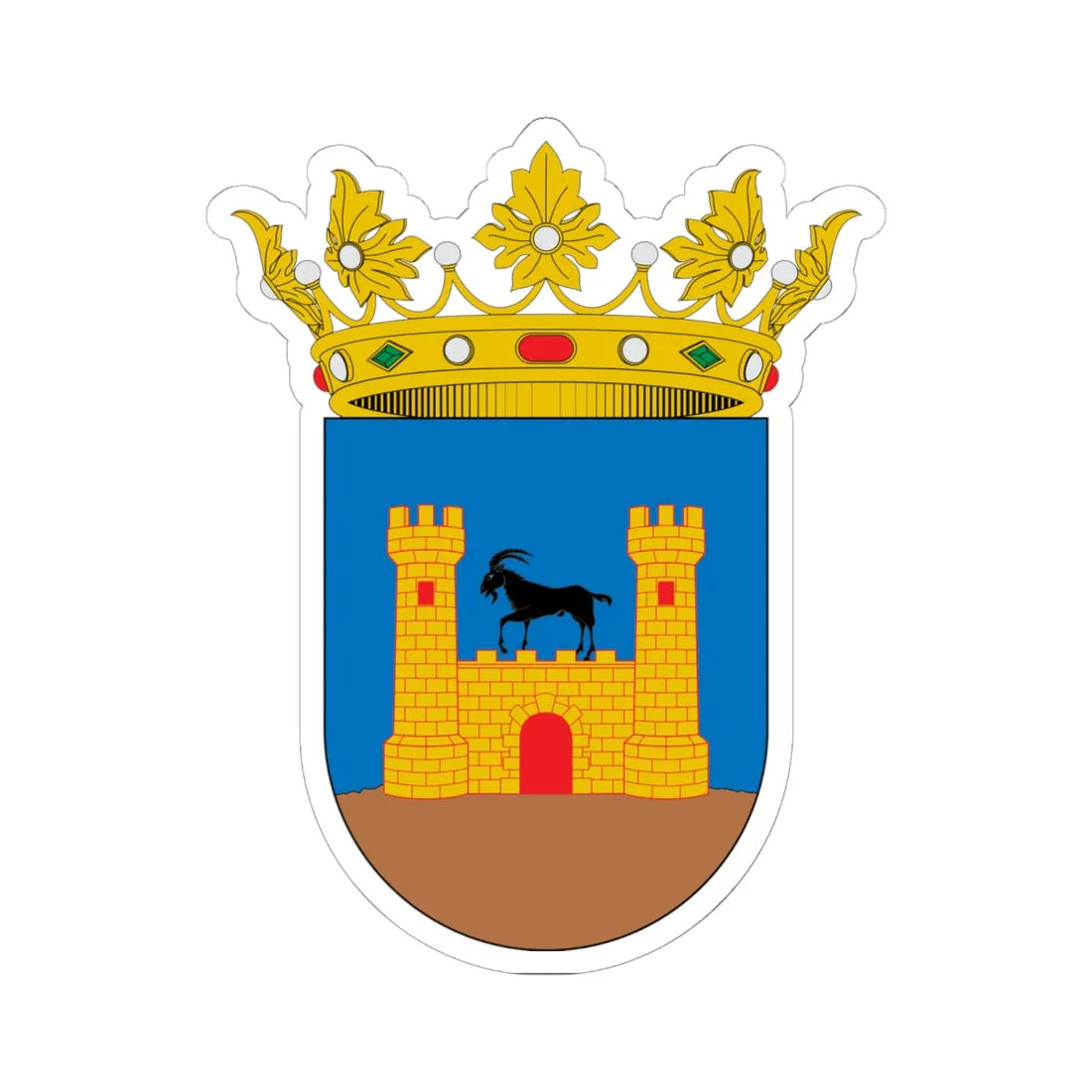 Escudo de Albocàsser (Spain) (Coat of Arms) STICKER Vinyl Kiss-Cut Decal 6 Inch White - The Sticker Space