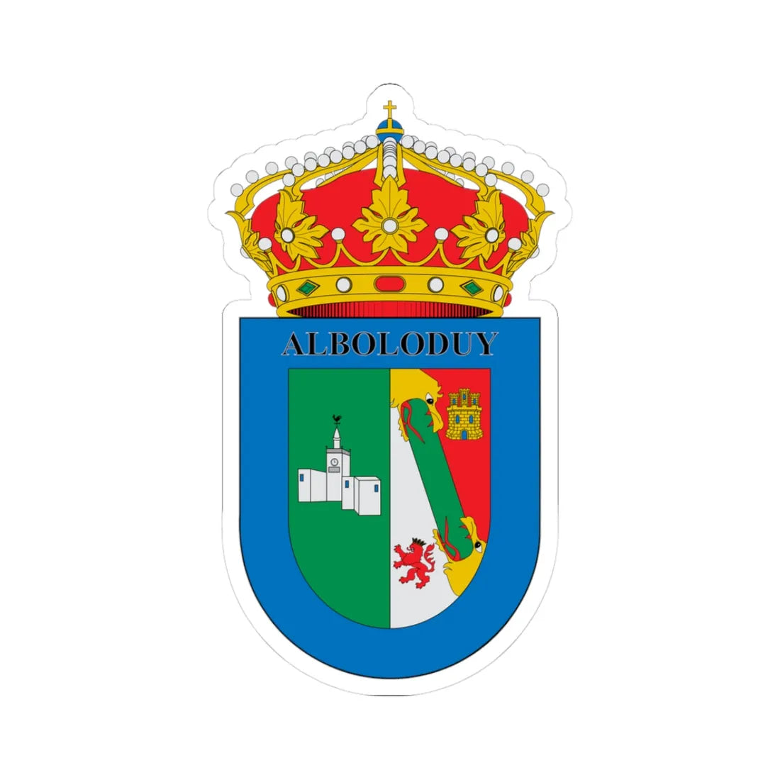Escudo de Alboloduy (Spain) (Coat of Arms) STICKER Vinyl Kiss-Cut Decal 3 Inch White - The Sticker Space