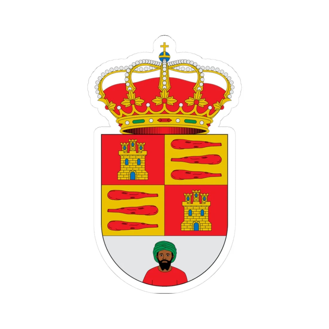 Escudo de Albuñol Granada (Spain) (Coat of Arms) STICKER Vinyl Kiss-Cut Decal 3 Inch White - The Sticker Space