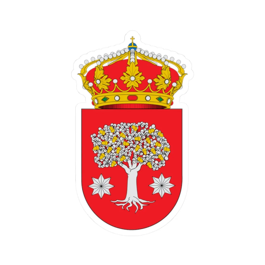 Escudo de Alburquerque (Spain) (Coat of Arms) STICKER Vinyl Kiss-Cut Decal 2 Inch White - The Sticker Space