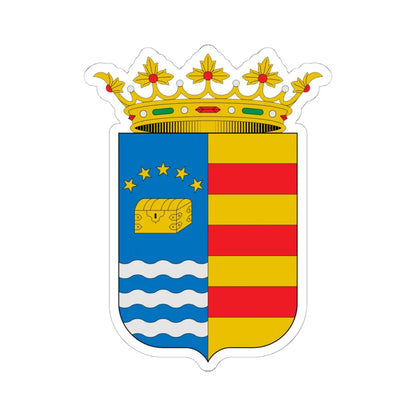 Escudo de Alcaine Teruel (Spain) (Coat of Arms) STICKER Vinyl Kiss-Cut Decal 6 Inch White - The Sticker Space