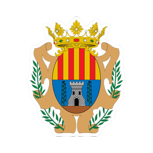 Escudo de Alcañiz (Spain) (Coat of Arms) STICKER Vinyl Kiss-Cut Decal 2 Inch White - The Sticker Space