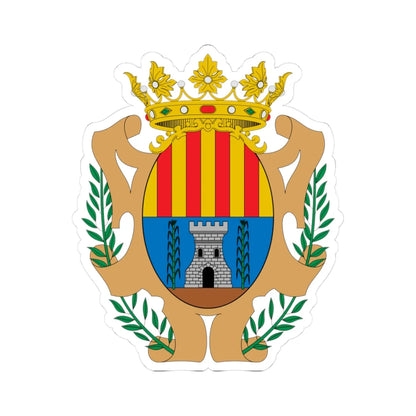 Escudo de Alcañiz (Spain) (Coat of Arms) STICKER Vinyl Kiss-Cut Decal 3 Inch White - The Sticker Space