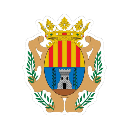 Escudo de Alcañiz (Spain) (Coat of Arms) STICKER Vinyl Kiss-Cut Decal 4 Inch White - The Sticker Space