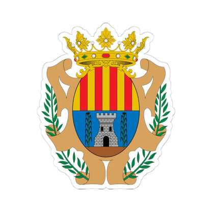 Escudo de Alcañiz (Spain) (Coat of Arms) STICKER Vinyl Kiss-Cut Decal 6 Inch White - The Sticker Space