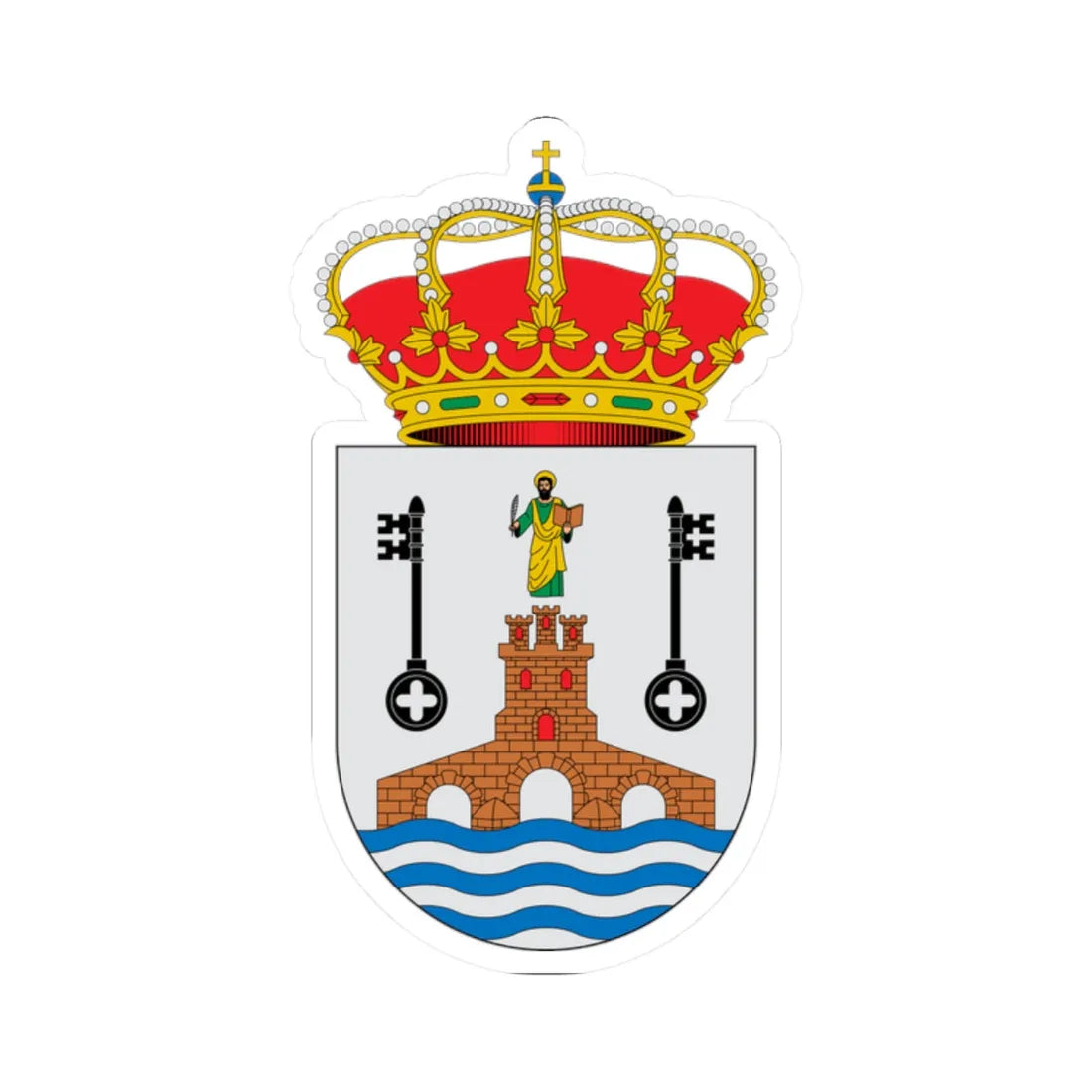 Escudo de Alcalá de Guadaíra Sevilla 2 (Spain) (Coat of Arms) STICKER Vinyl Kiss-Cut Decal 2 Inch White - The Sticker Space
