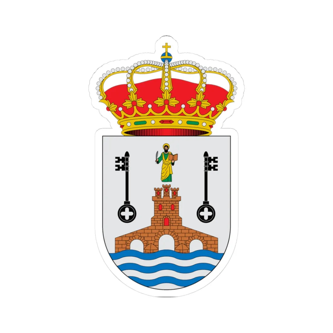 Escudo de Alcalá de Guadaíra Sevilla 2 (Spain) (Coat of Arms) STICKER Vinyl Kiss-Cut Decal 3 Inch White - The Sticker Space