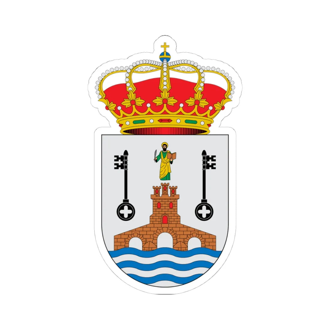 Escudo de Alcalá de Guadaíra Sevilla 2 (Spain) (Coat of Arms) STICKER Vinyl Kiss-Cut Decal 4 Inch White - The Sticker Space