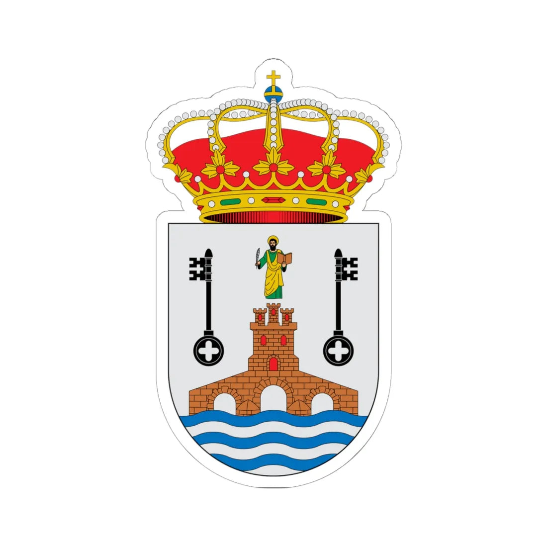 Escudo de Alcalá de Guadaíra Sevilla 2 (Spain) (Coat of Arms) STICKER Vinyl Kiss-Cut Decal 6 Inch White - The Sticker Space