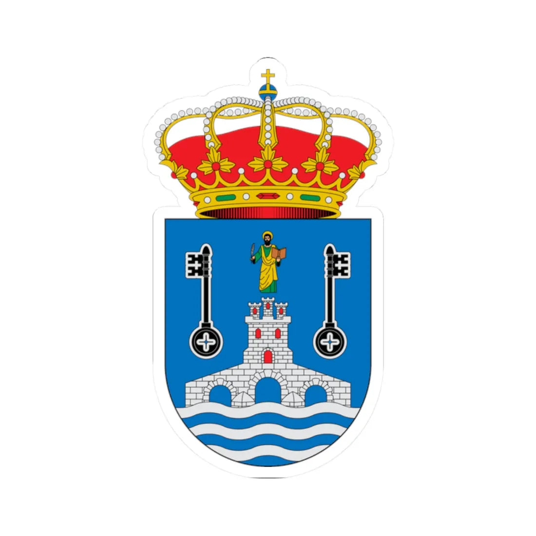 Escudo de Alcalá de Guadaíra Sevilla (Spain) (Coat of Arms) STICKER Vinyl Kiss-Cut Decal 2 Inch White - The Sticker Space