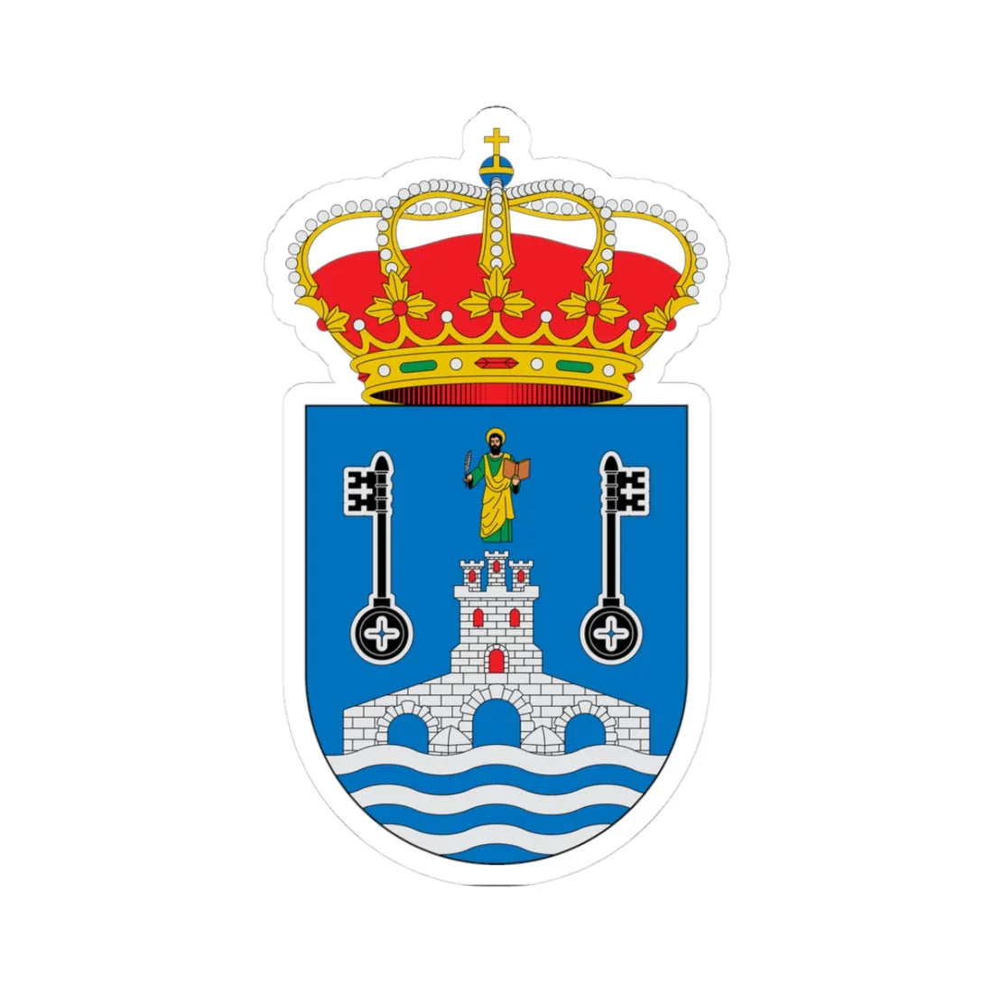 Escudo de Alcalá de Guadaíra Sevilla (Spain) (Coat of Arms) STICKER Vinyl Kiss-Cut Decal 3 Inch White - The Sticker Space