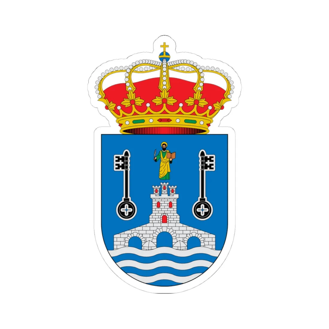 Escudo de Alcalá de Guadaíra Sevilla (Spain) (Coat of Arms) STICKER Vinyl Kiss-Cut Decal 4 Inch White - The Sticker Space