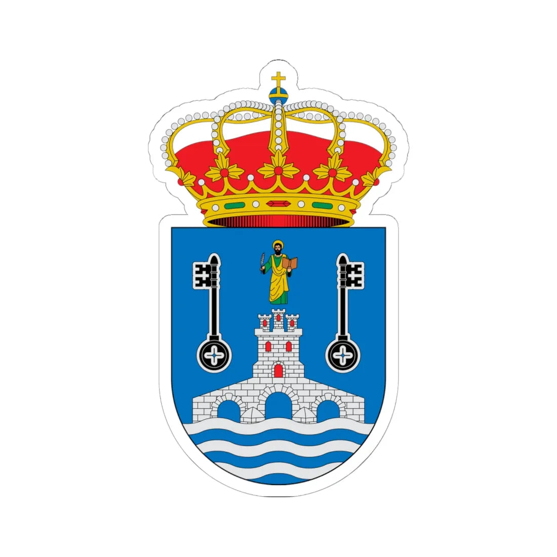 Escudo de Alcalá de Guadaíra Sevilla (Spain) (Coat of Arms) STICKER Vinyl Kiss-Cut Decal 6 Inch White - The Sticker Space