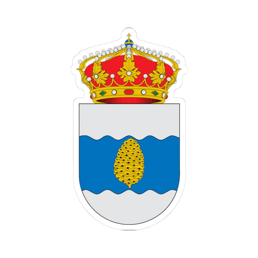 Escudo de Alcalá de Gurrea (Spain) (Coat of Arms) STICKER Vinyl Kiss-Cut Decal 3 Inch White - The Sticker Space