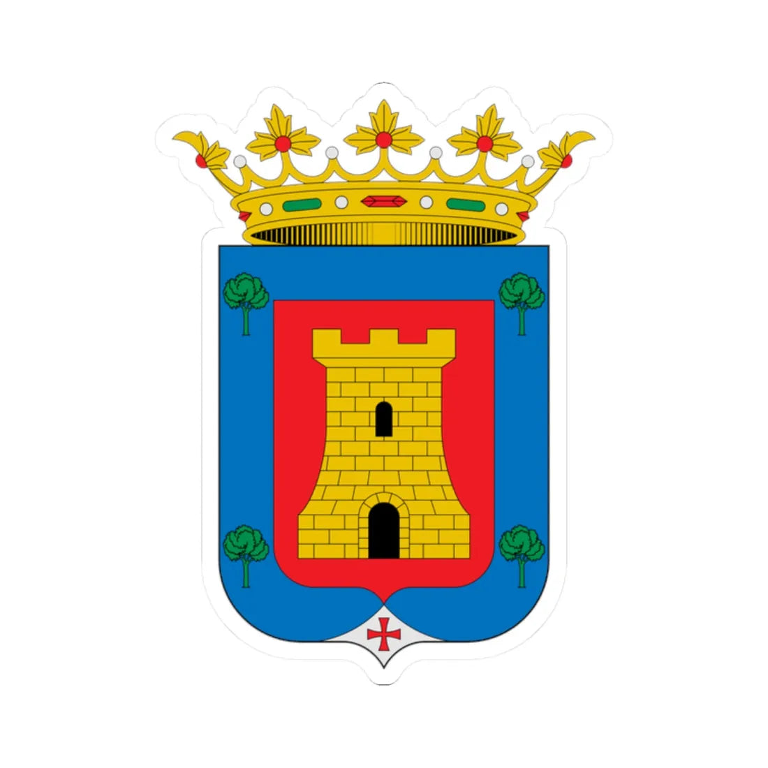 Escudo de Alcalá de la Vega Cuenca (Spain) (Coat of Arms) STICKER Vinyl Kiss-Cut Decal 2 Inch White - The Sticker Space
