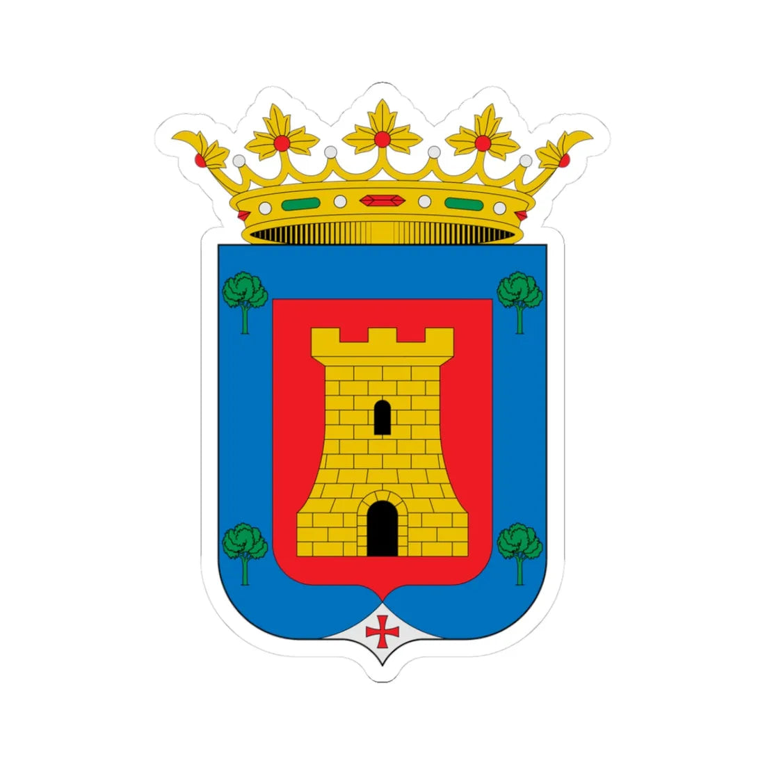 Escudo de Alcalá de la Vega Cuenca (Spain) (Coat of Arms) STICKER Vinyl Kiss-Cut Decal 3 Inch White - The Sticker Space