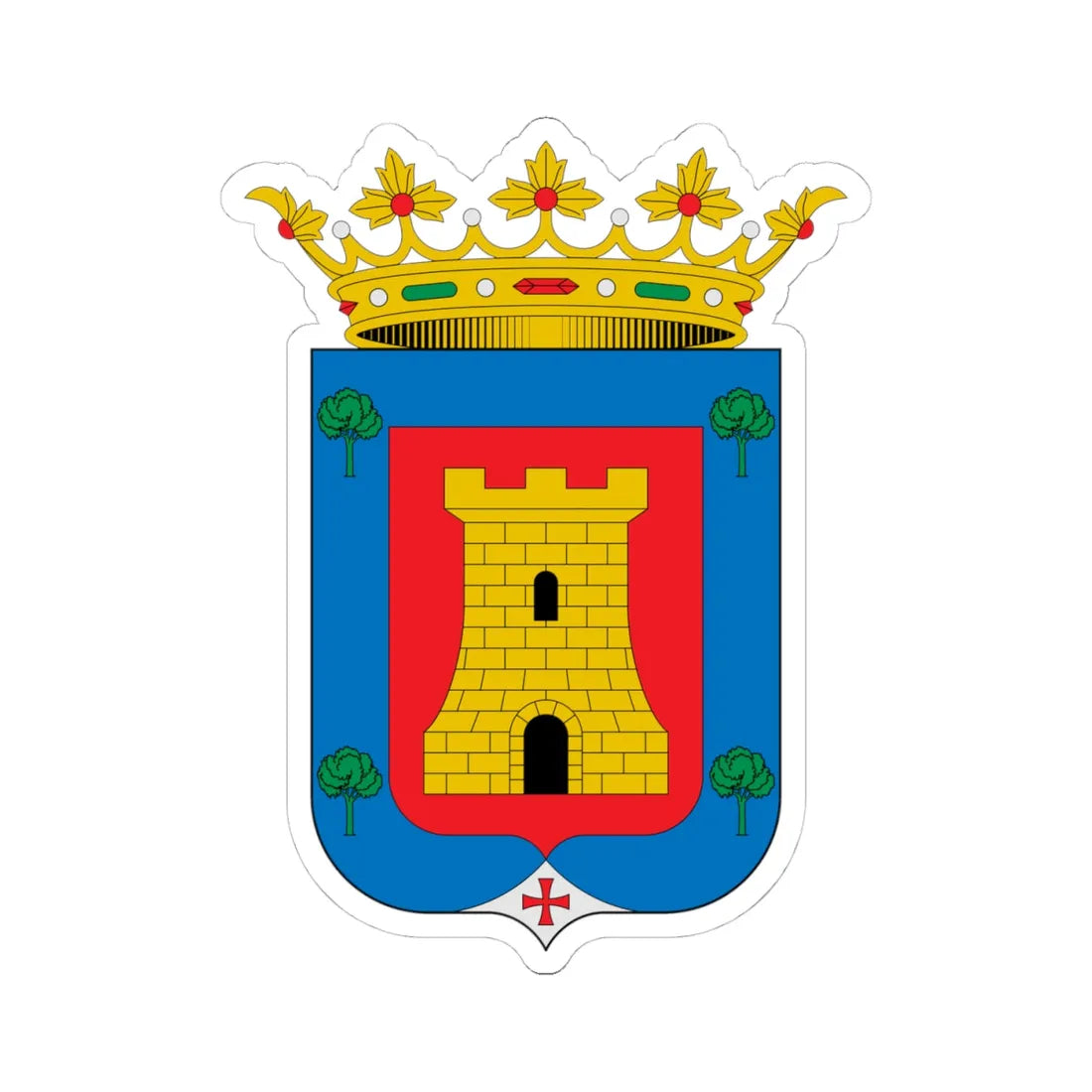 Escudo de Alcalá de la Vega Cuenca (Spain) (Coat of Arms) STICKER Vinyl Kiss-Cut Decal 4 Inch White - The Sticker Space
