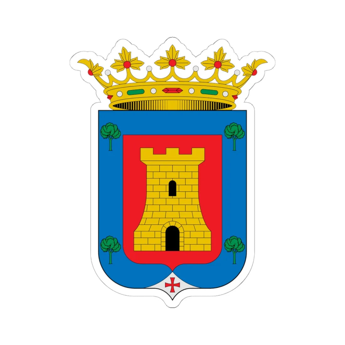 Escudo de Alcalá de la Vega Cuenca (Spain) (Coat of Arms) STICKER Vinyl Kiss-Cut Decal 6 Inch White - The Sticker Space