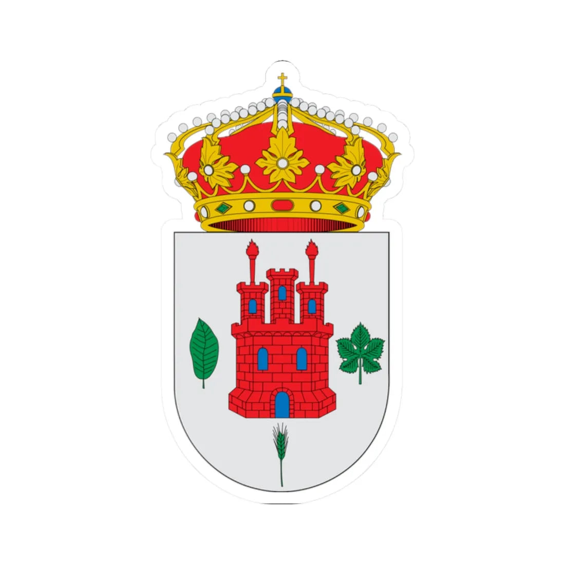 Escudo de Alcalá de Moncayo (Spain) (Coat of Arms) STICKER Vinyl Kiss-Cut Decal 2 Inch White - The Sticker Space