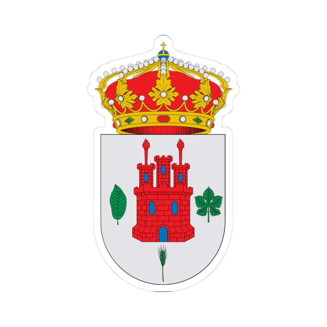 Escudo de Alcalá de Moncayo (Spain) (Coat of Arms) STICKER Vinyl Kiss-Cut Decal 3 Inch White - The Sticker Space