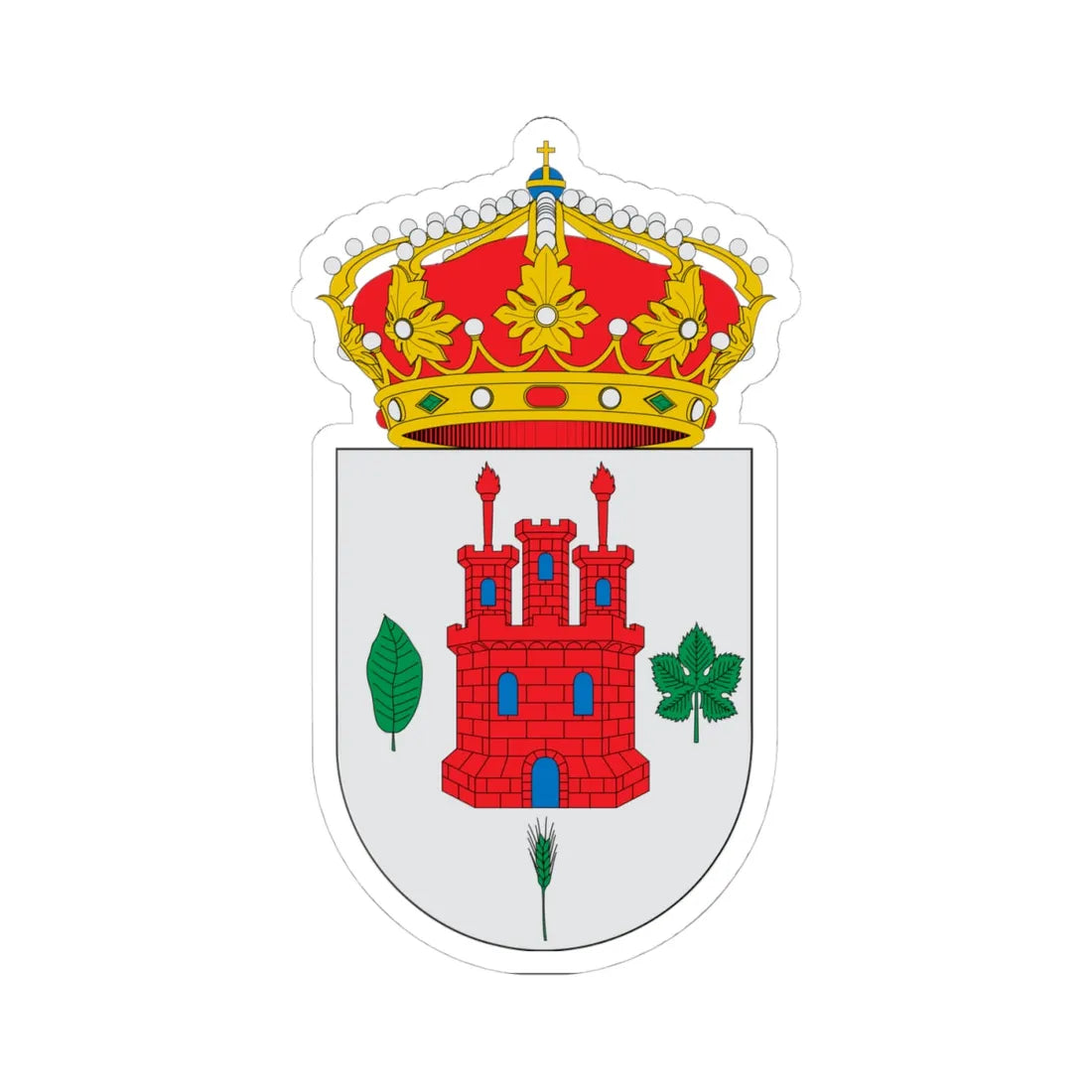 Escudo de Alcalá de Moncayo (Spain) (Coat of Arms) STICKER Vinyl Kiss-Cut Decal 4 Inch White - The Sticker Space