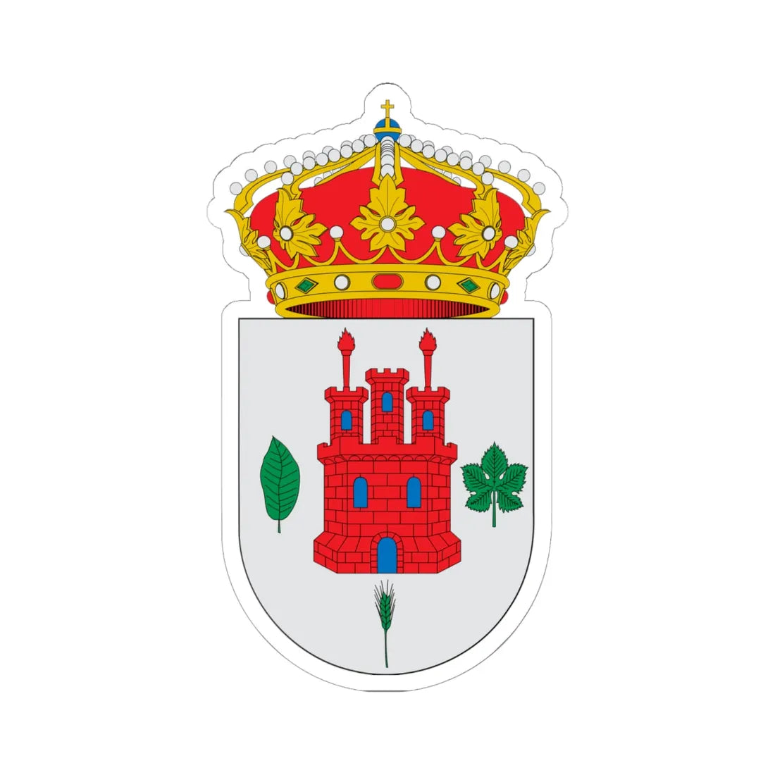 Escudo de Alcalá de Moncayo (Spain) (Coat of Arms) STICKER Vinyl Kiss-Cut Decal 6 Inch White - The Sticker Space