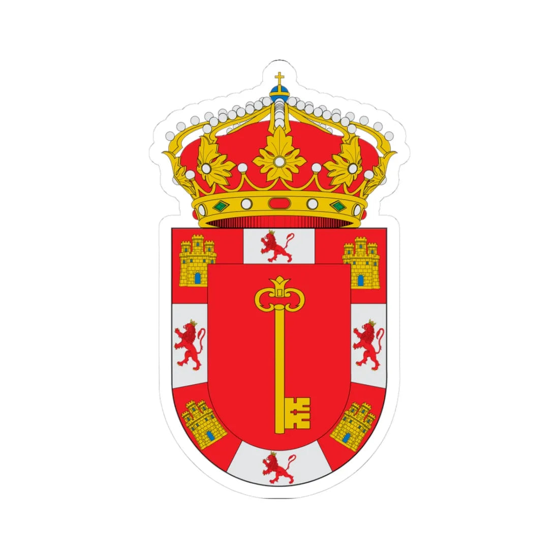Escudo de Alcalá la Real-Jaen (Spain) (Coat of Arms) STICKER Vinyl Kiss-Cut Decal 3 Inch White - The Sticker Space