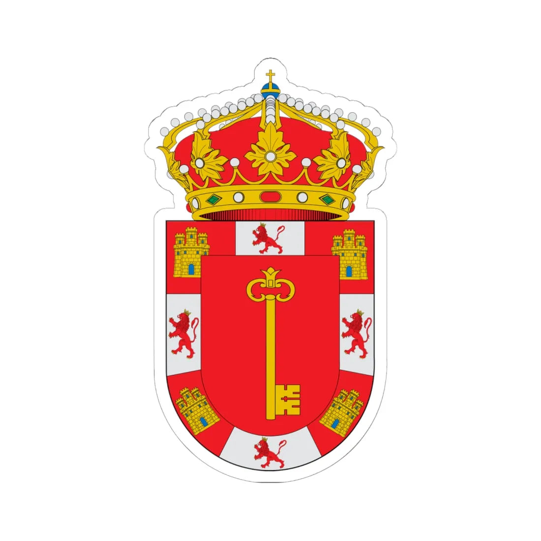 Escudo de Alcalá la Real-Jaen (Spain) (Coat of Arms) STICKER Vinyl Kiss-Cut Decal 6 Inch White - The Sticker Space