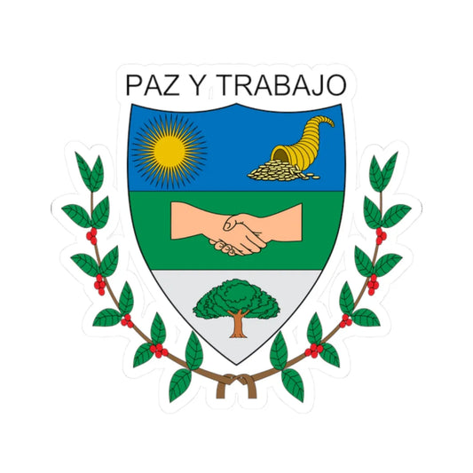 Escudo de Alcalá Valle del Cauca (Colombia) (Coat of Arms) STICKER Vinyl Kiss-Cut Decal 2 Inch White - The Sticker Space