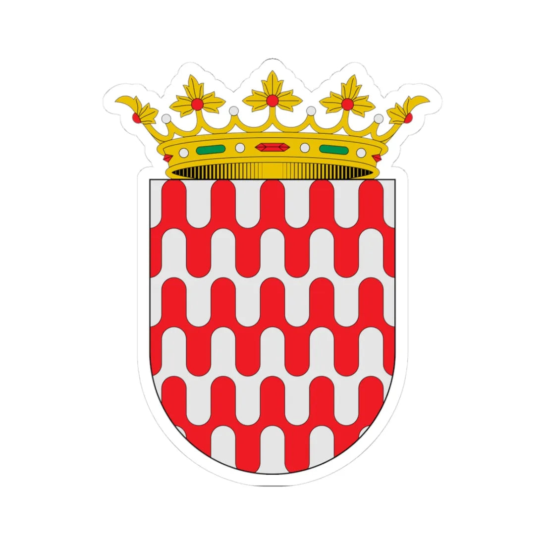 Escudo de Alcantarilla Murcia 2 (Spain) (Coat of Arms) STICKER Vinyl Kiss-Cut Decal 3 Inch White - The Sticker Space