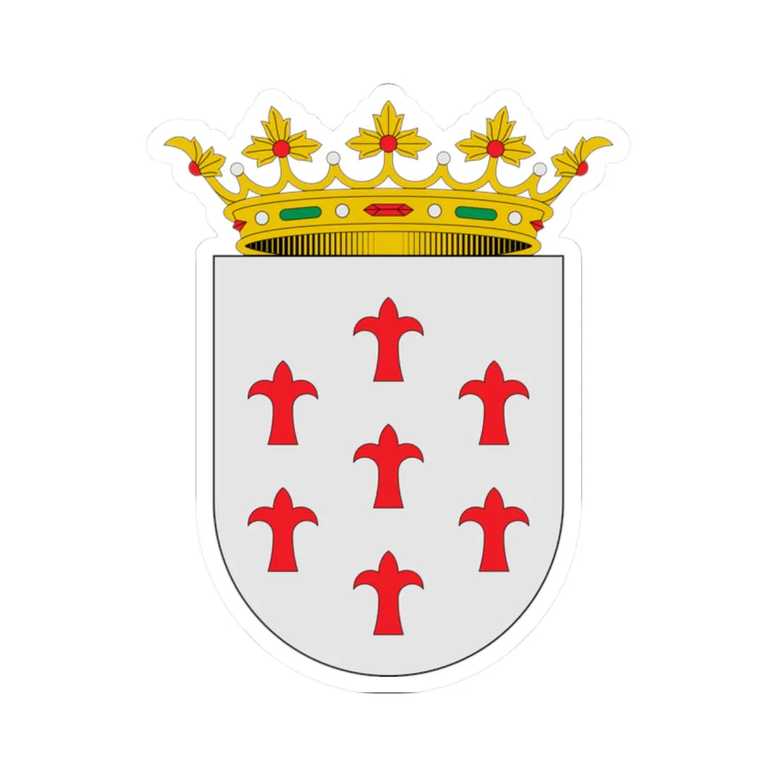 Escudo de Alcantarilla Murcia (Spain) (Coat of Arms) STICKER Vinyl Kiss-Cut Decal 2 Inch White - The Sticker Space